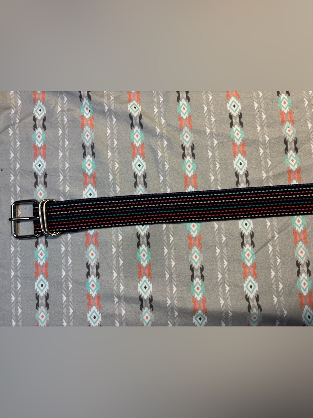 🌀Black Rainbow Stiched Belt - Picture 2 of 6